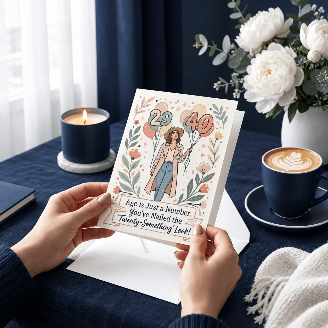 Funny 40th Birthday Greeting Card for Women with Envelope