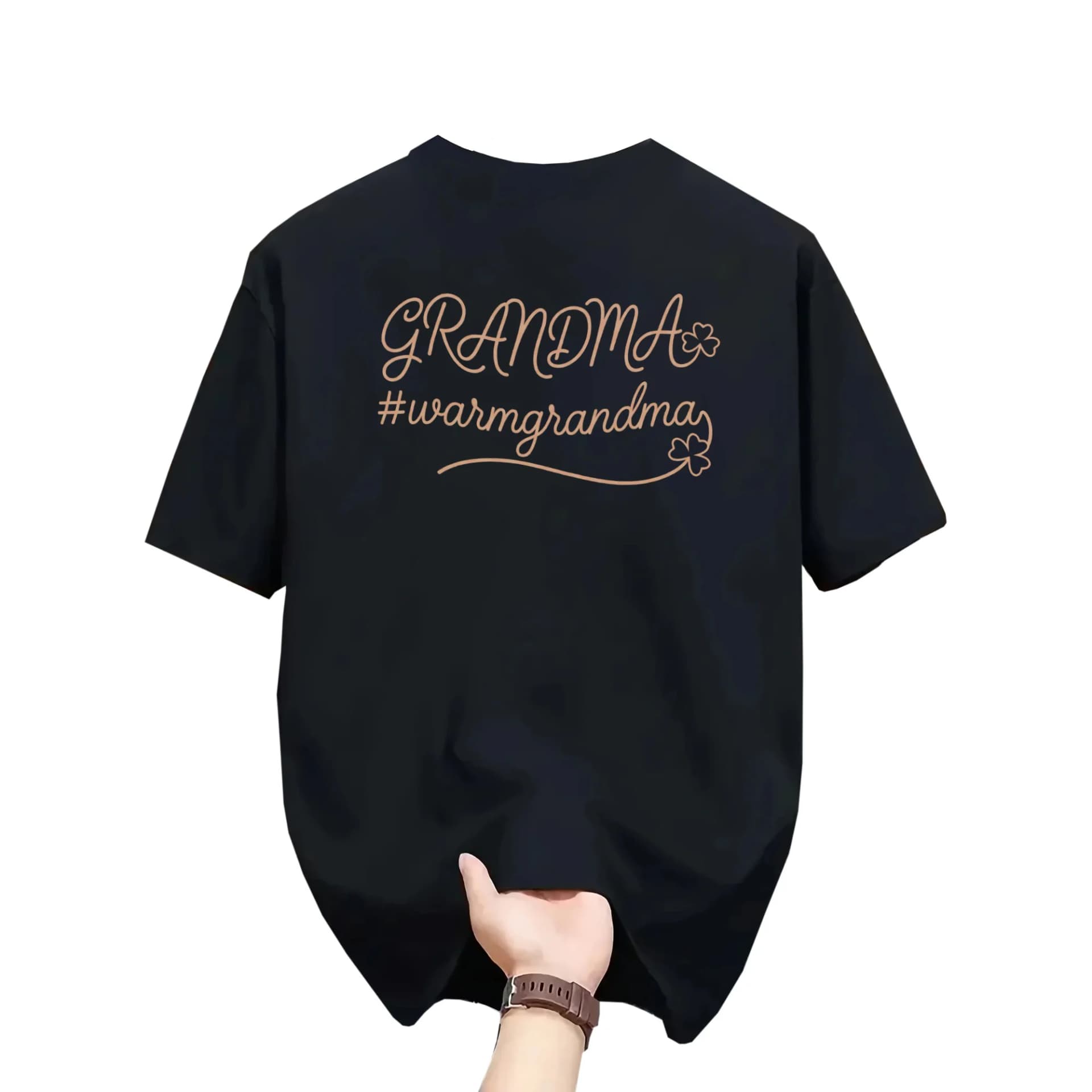 Graphic Tee Unisex Crew Neck T-Shirt Featuring Grandma Hashtag Print Soft Cotton Blend Apparel for Casual Daily Wear