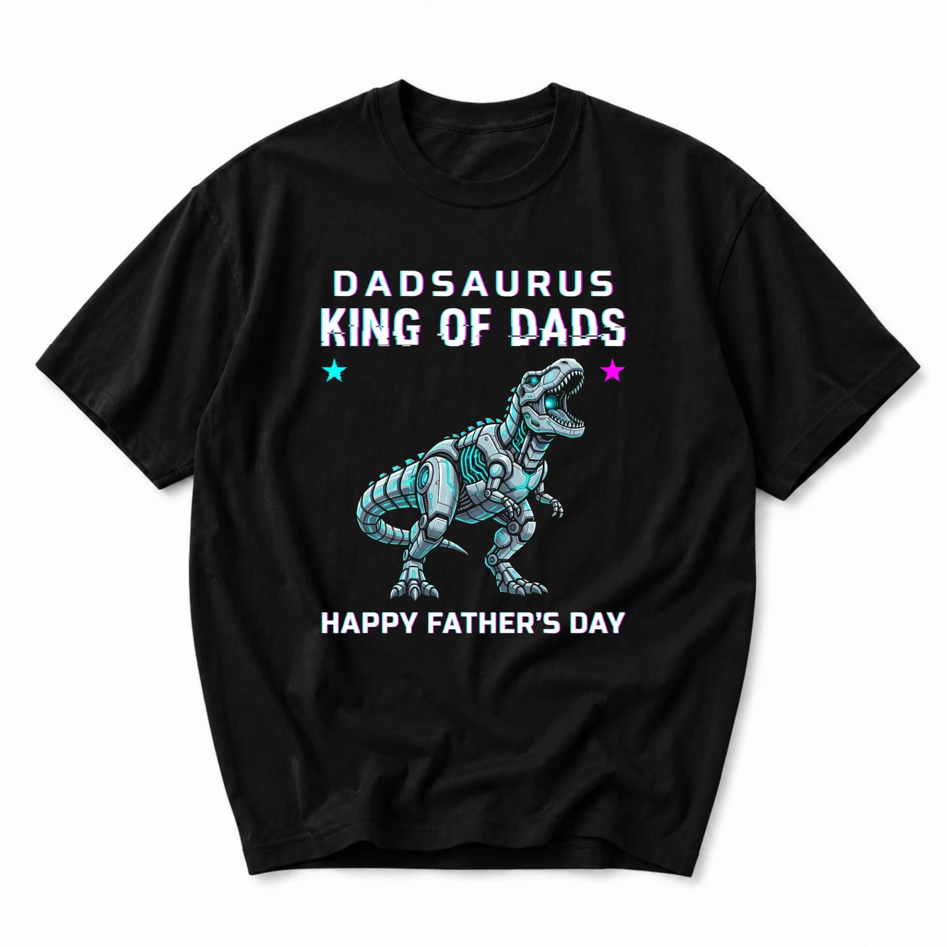 Funny Shirt Dadsaurus King of Dads Graphic Tee Unisex Crew Neck Apparel for Men Comfortable Casual Cotton Top