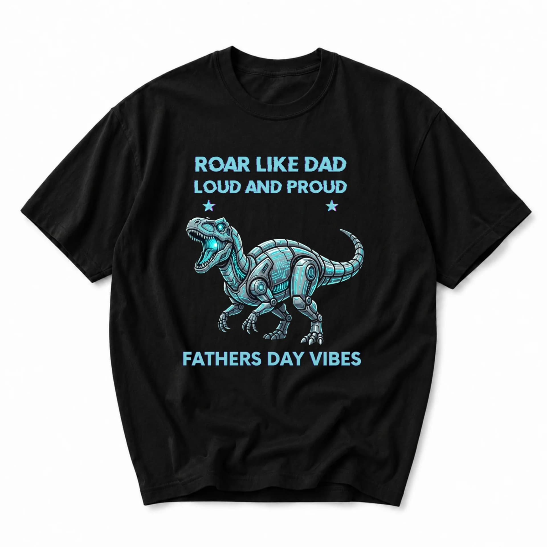 Funny Shirt for Men Robot Dinosaur Graphic Print Casual Crew Neck Unisex Tee Apparel Everyday Wear and Special Days