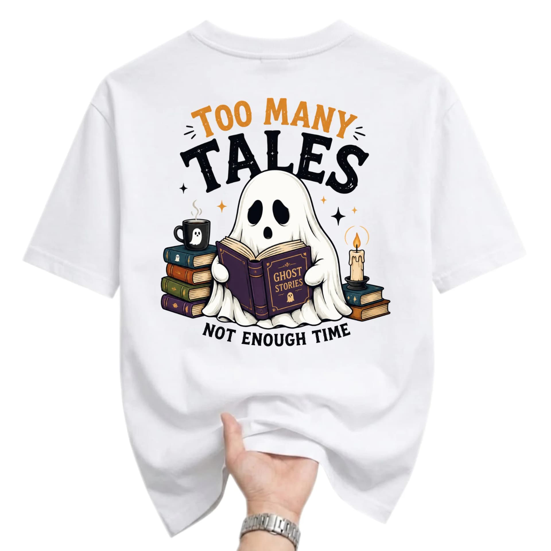 Funny Shirt Too Many Tales Not Enough Time Graphic Tee Unisex Crew Neck Casual Cotton Blend Reading Lover Top