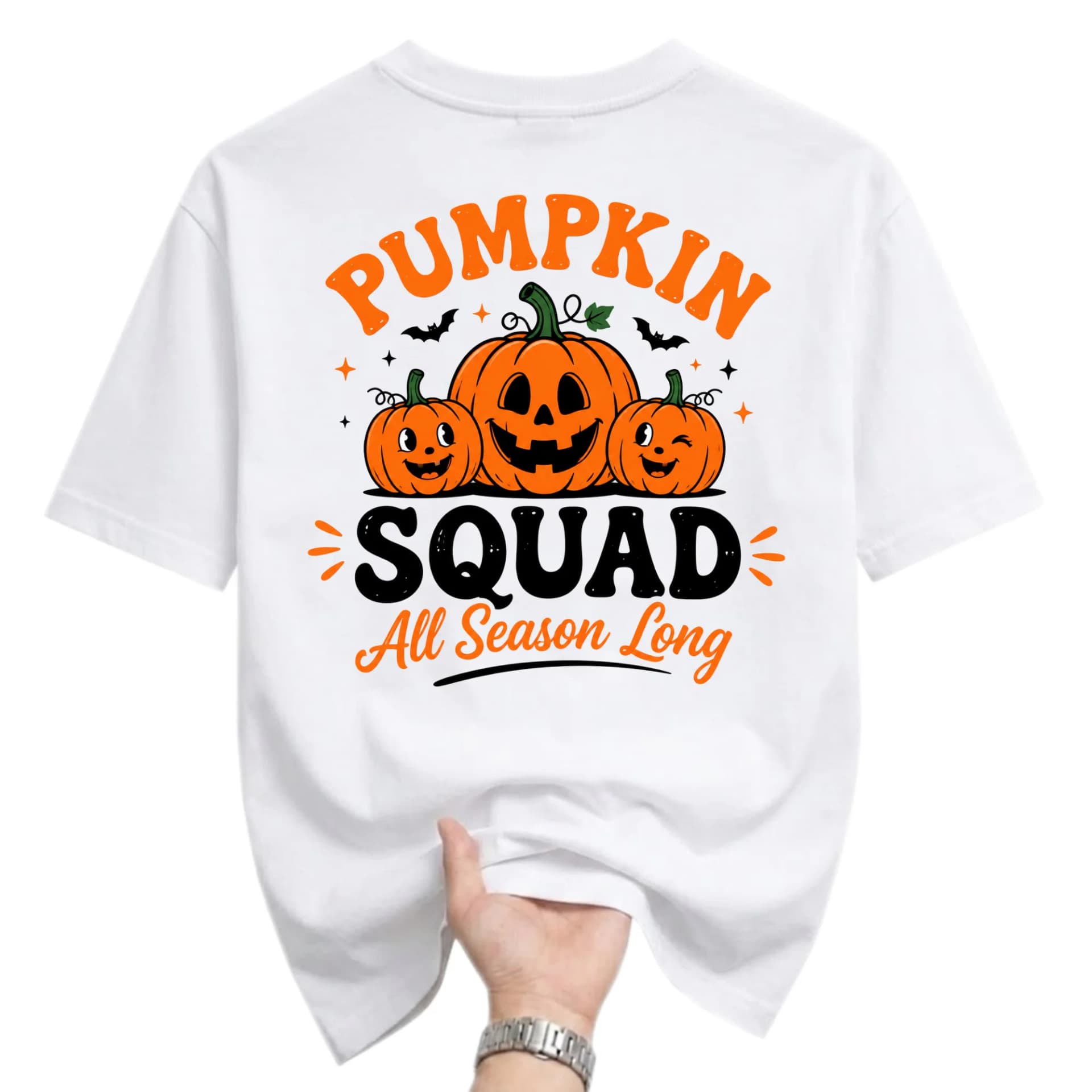 Graphic Tee Pumpkin Squad All Season Long Unisex Crew Neck T-Shirt Fun Autumn Seasonal Fall Apparel Casual Wear Shirt