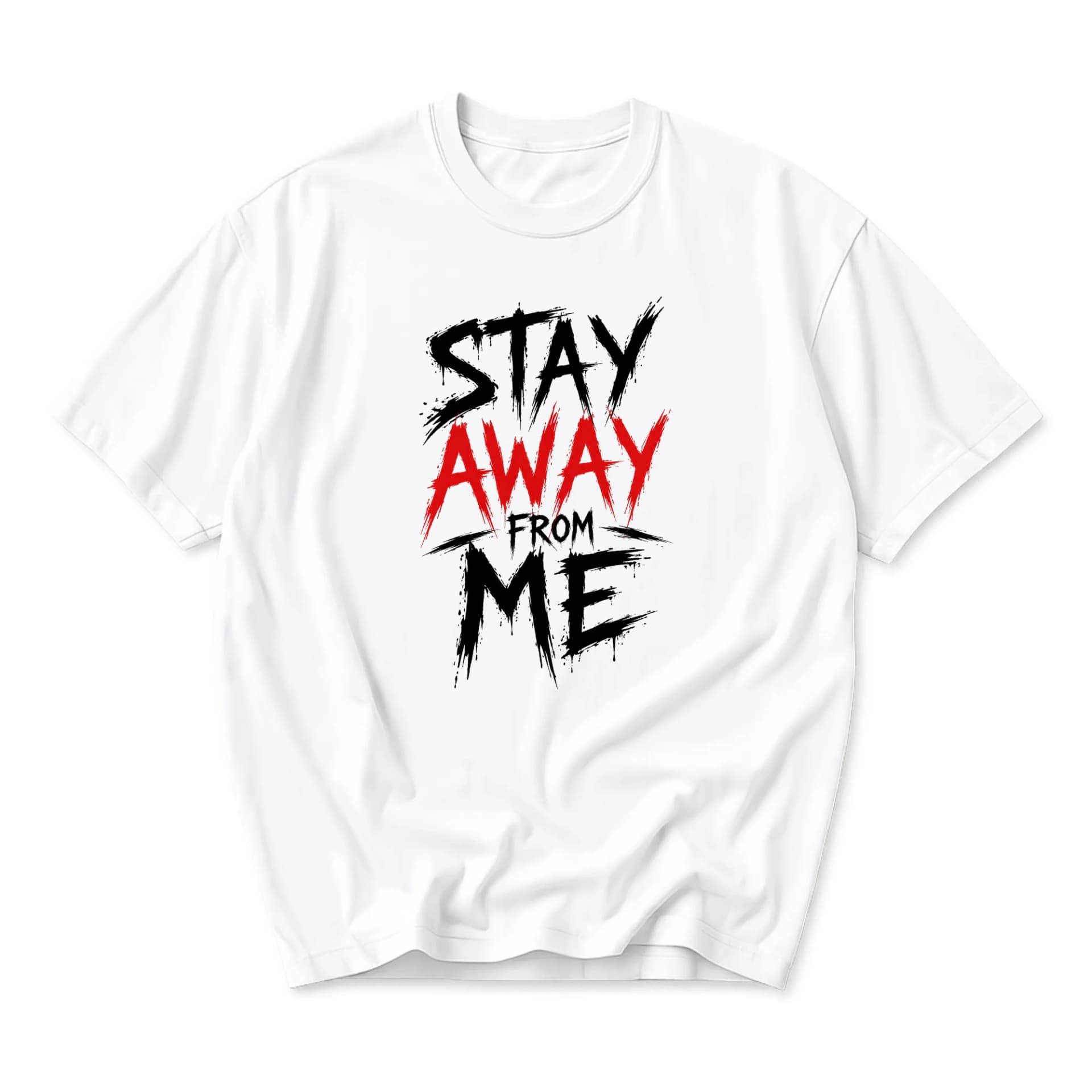 Funny Shirt Stay Away from Me Graphic Tee Unisex Casual Apparel Crew Neck Comfortable Soft Cotton Blend Top for Adults