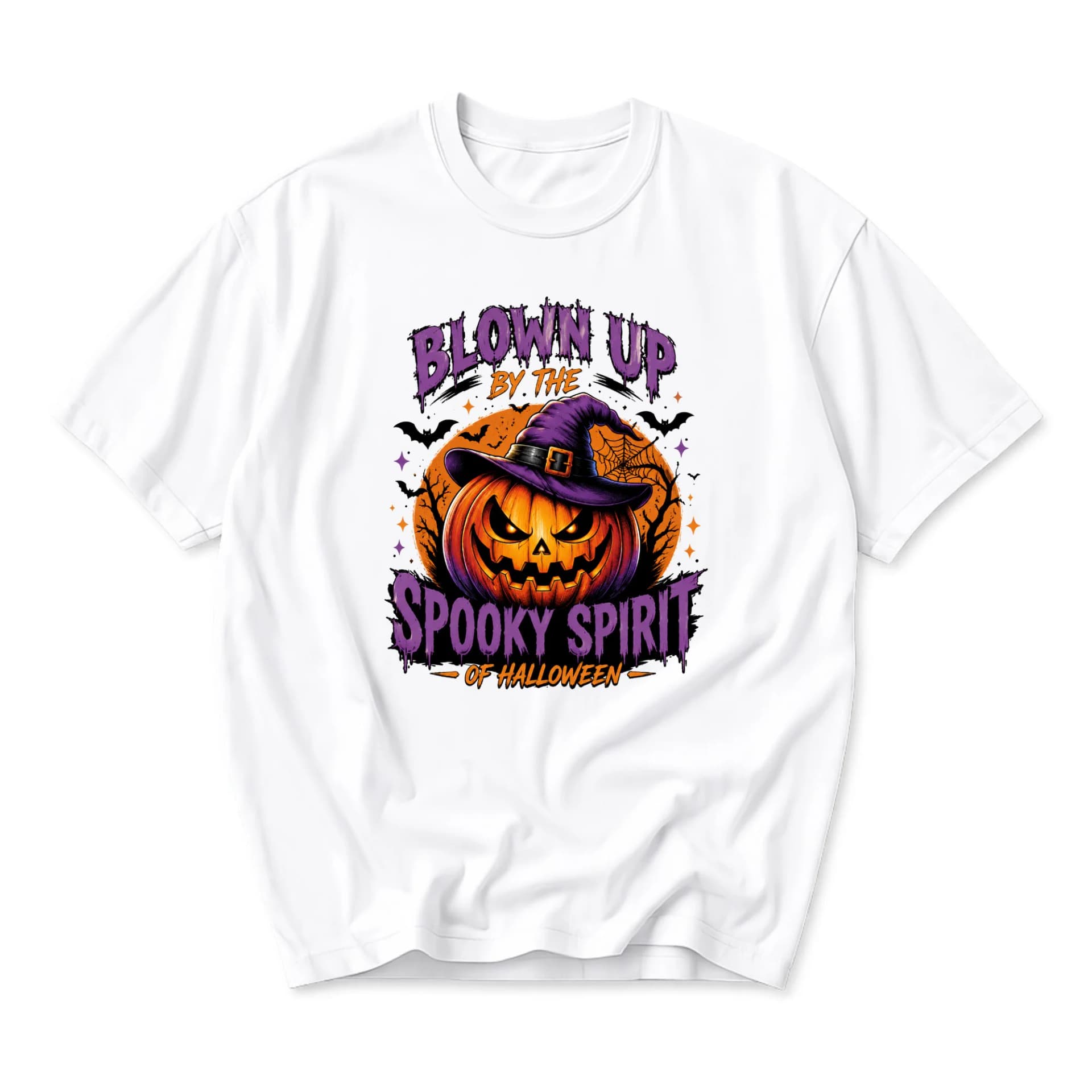 Graphic Tee Blown up by the Spooky Spirit of Halloween Unisex Crew Neck Shirt for Casual Fall Wear and Holiday Outfits