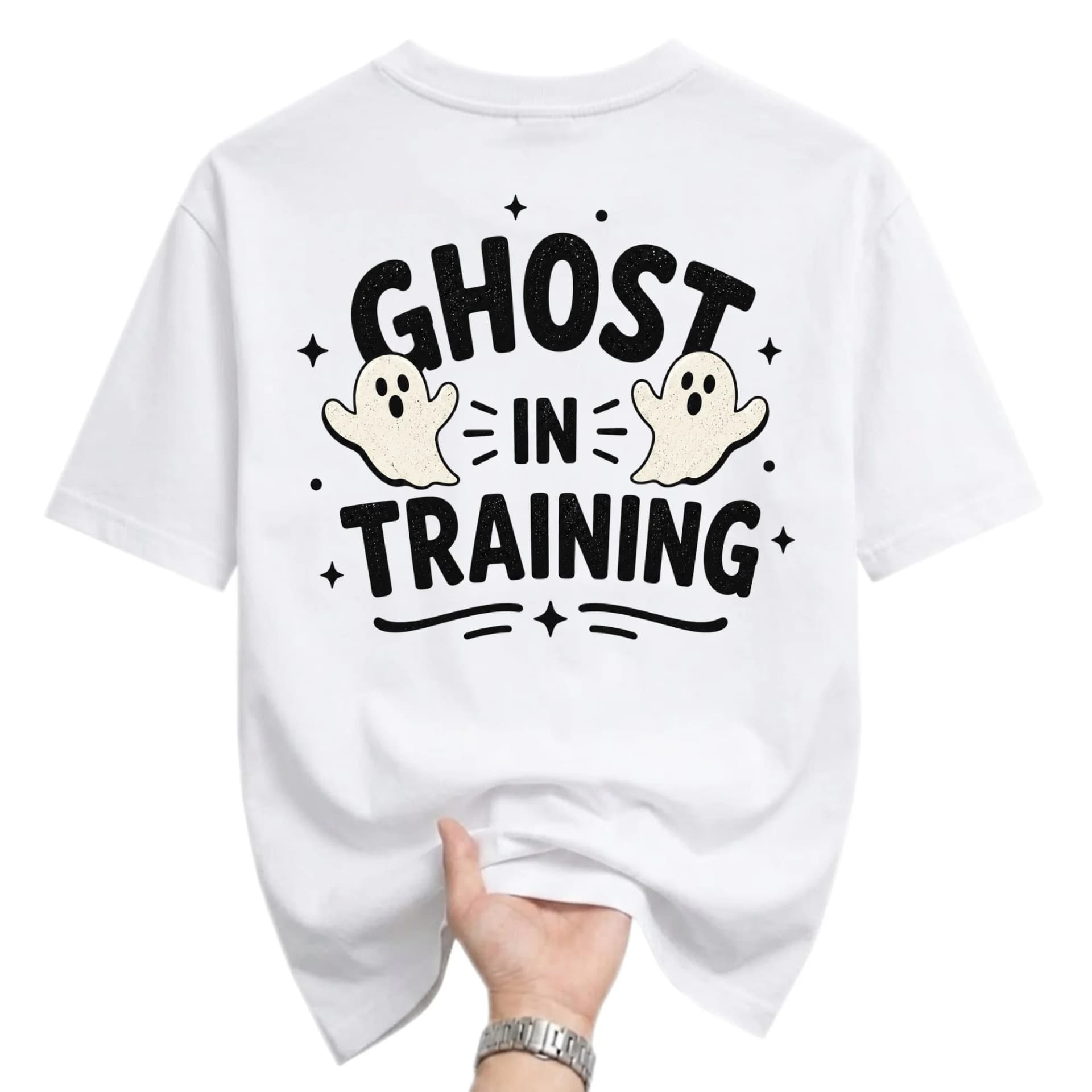 Funny Shirt Ghost in Training Graphic Tee Unisex Crew Neck Casual Cotton Blend Soft Comfortable Short Sleeve Apparel