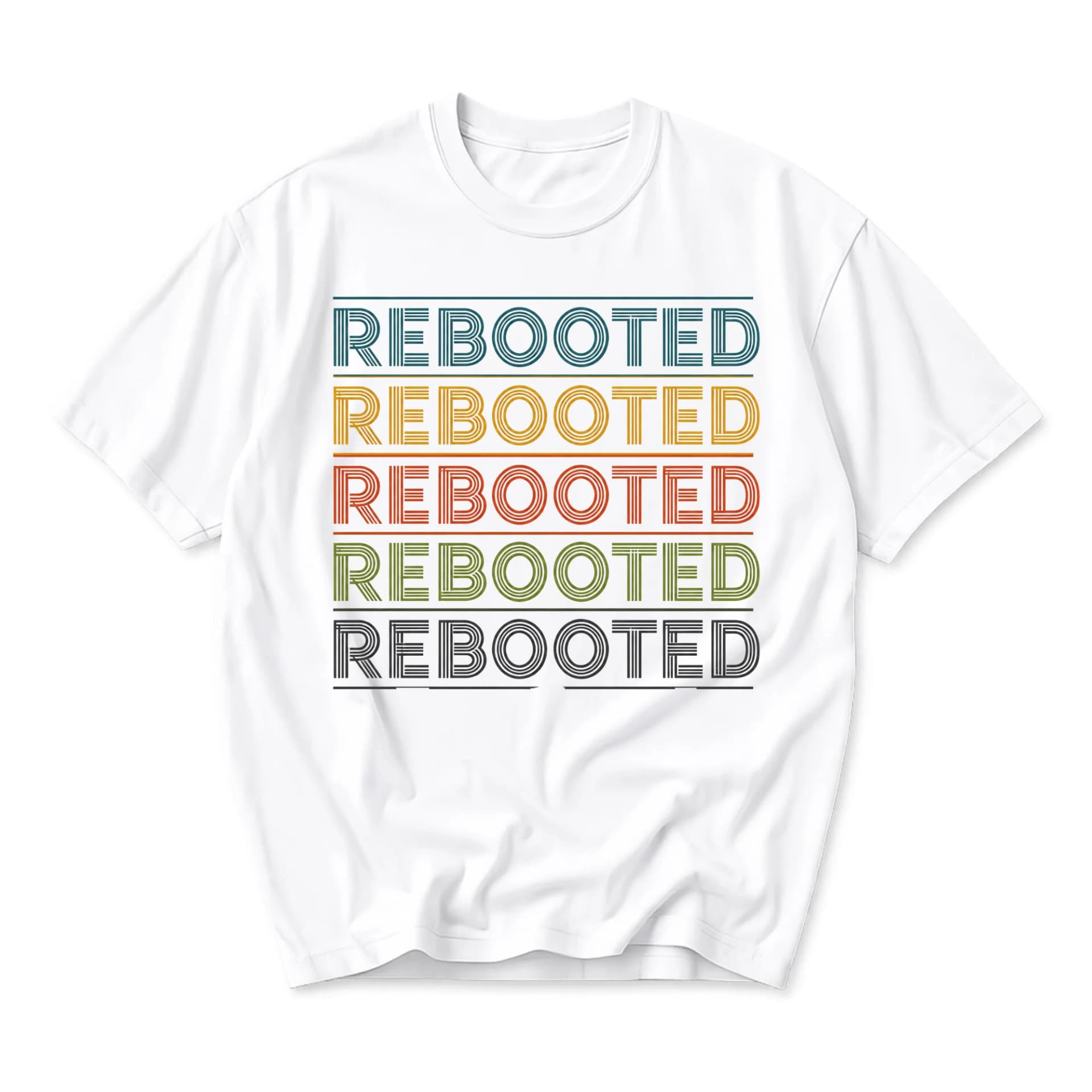 Graphic Tee Retro Rebooted Print Unisex Cotton Crew Neck Short Sleeve Casual Everyday Fashion Apparel Comfortable Shirt