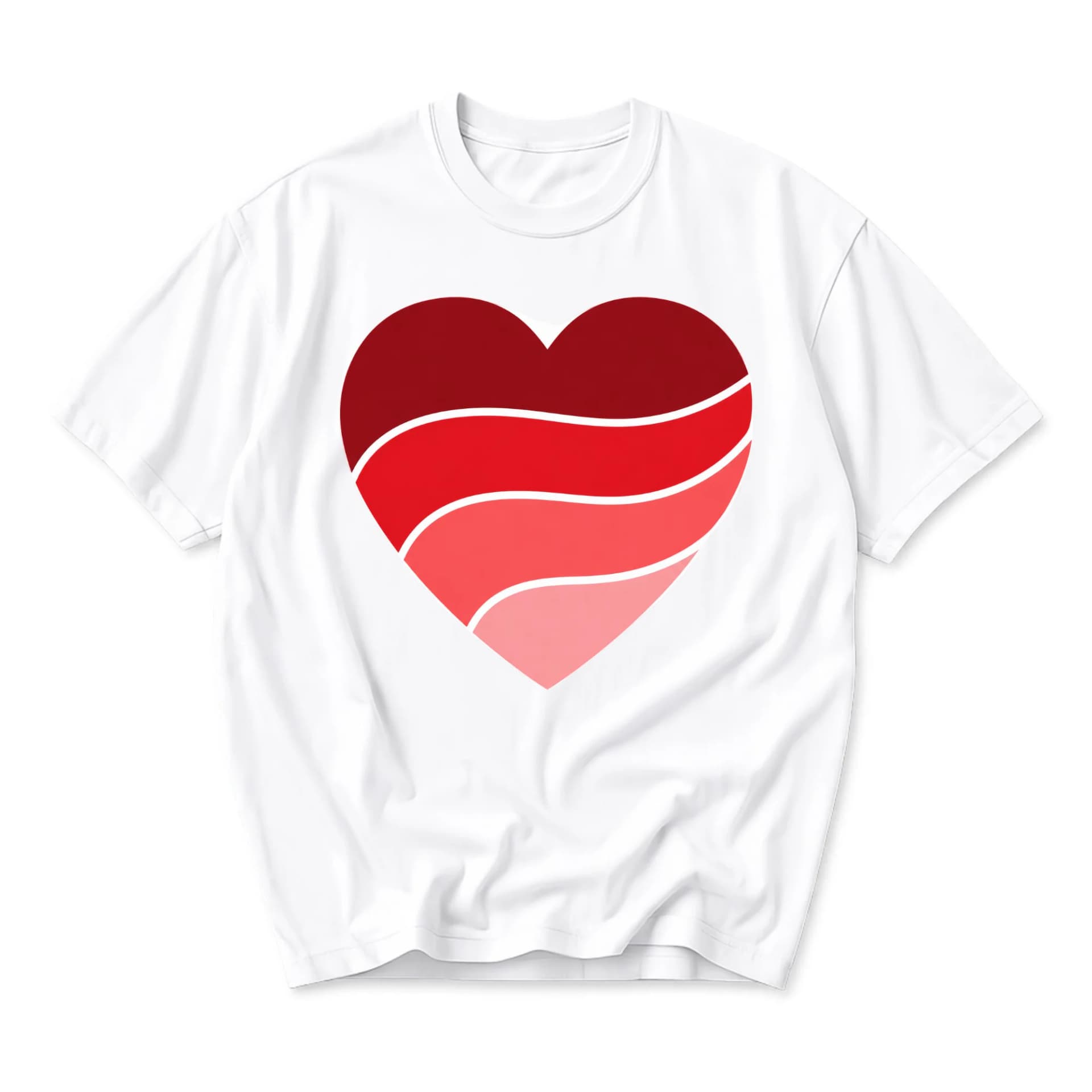Graphic Tee Red Heart Design Unisex Crew Neck Soft Cotton Blend Everyday Casual Shirt for Comfortable Stylish Wear