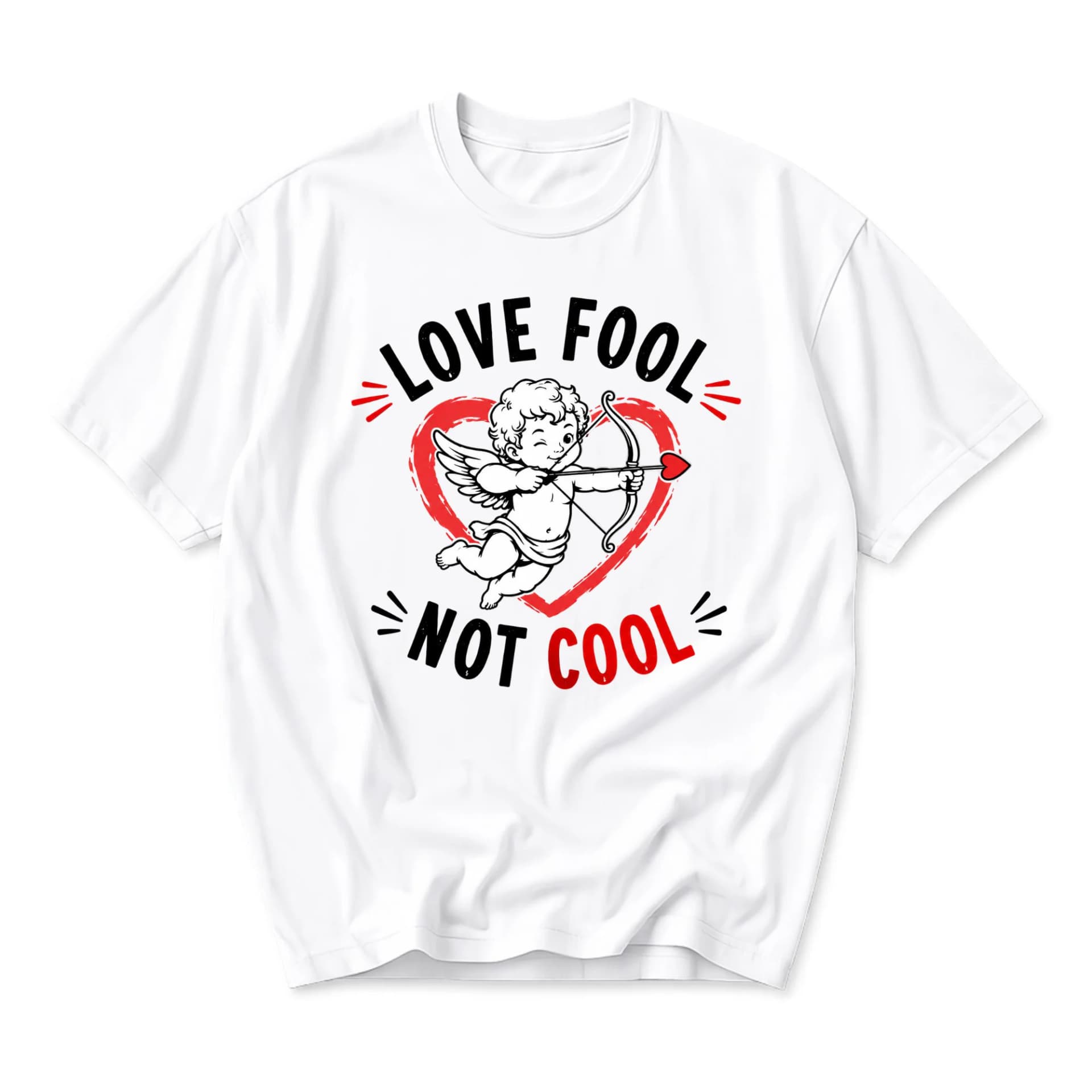 Funny Shirt Love Fool Not Cool Graphic Tee Unisex Casual Apparel Comfortable Short Sleeve Crew Neck Cotton Blend Top