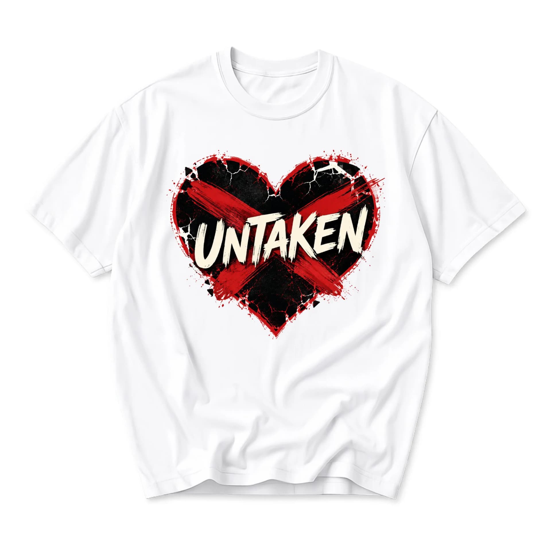 Graphic Tee Untaken Heart Design Unisex Casual Shirt Streetwear Style Comfortable Crew Neck Short Sleeve Top