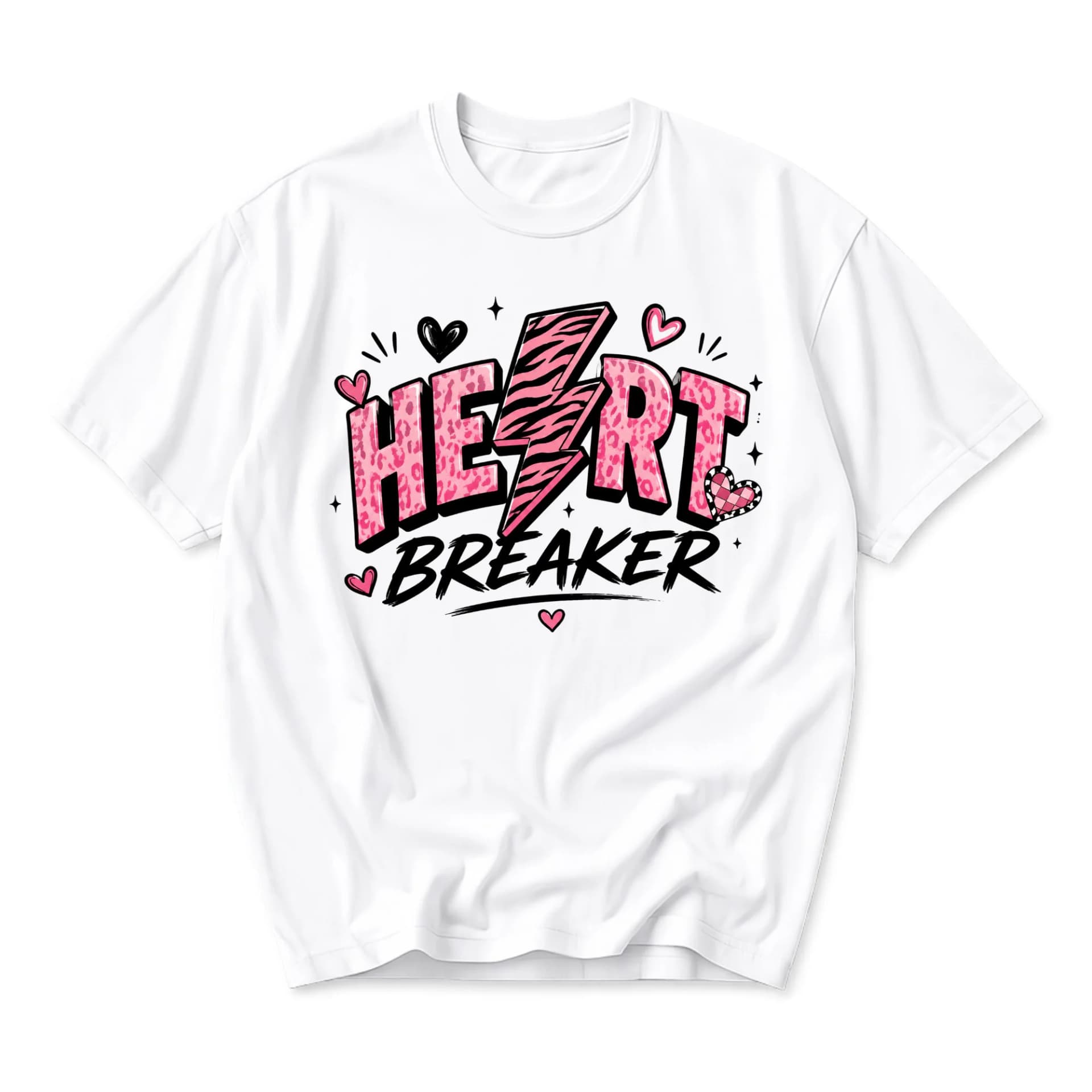 Graphic Tee Heart Breaker Lightning Bolt Design Unisex Crew Neck Short Sleeve Casual Cotton Blend Fashion Shirt