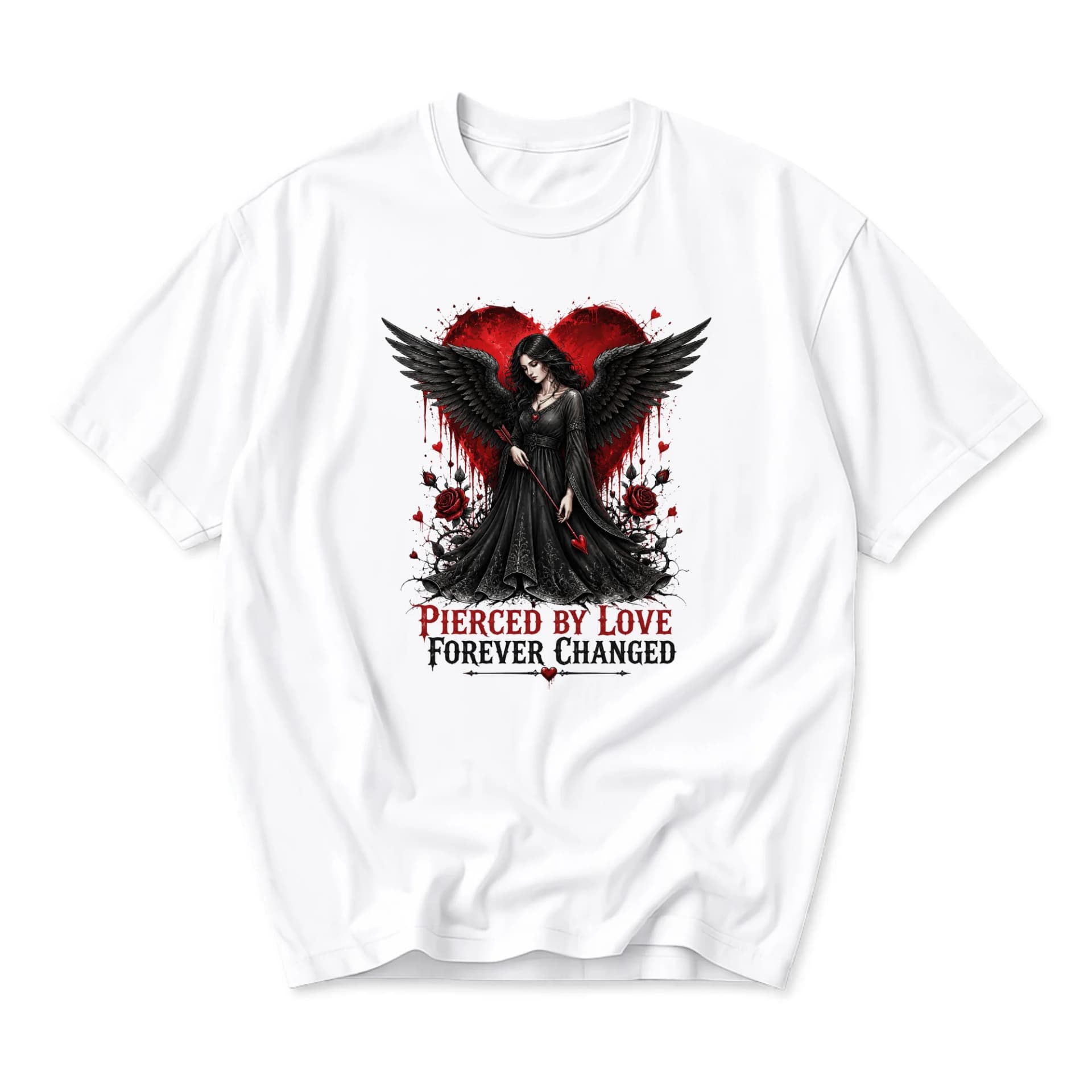Graphic Tee Pierced by Love Forever Changed Art Print Unisex Crew Neck Cotton Blend Casual Short Sleeve Shirt