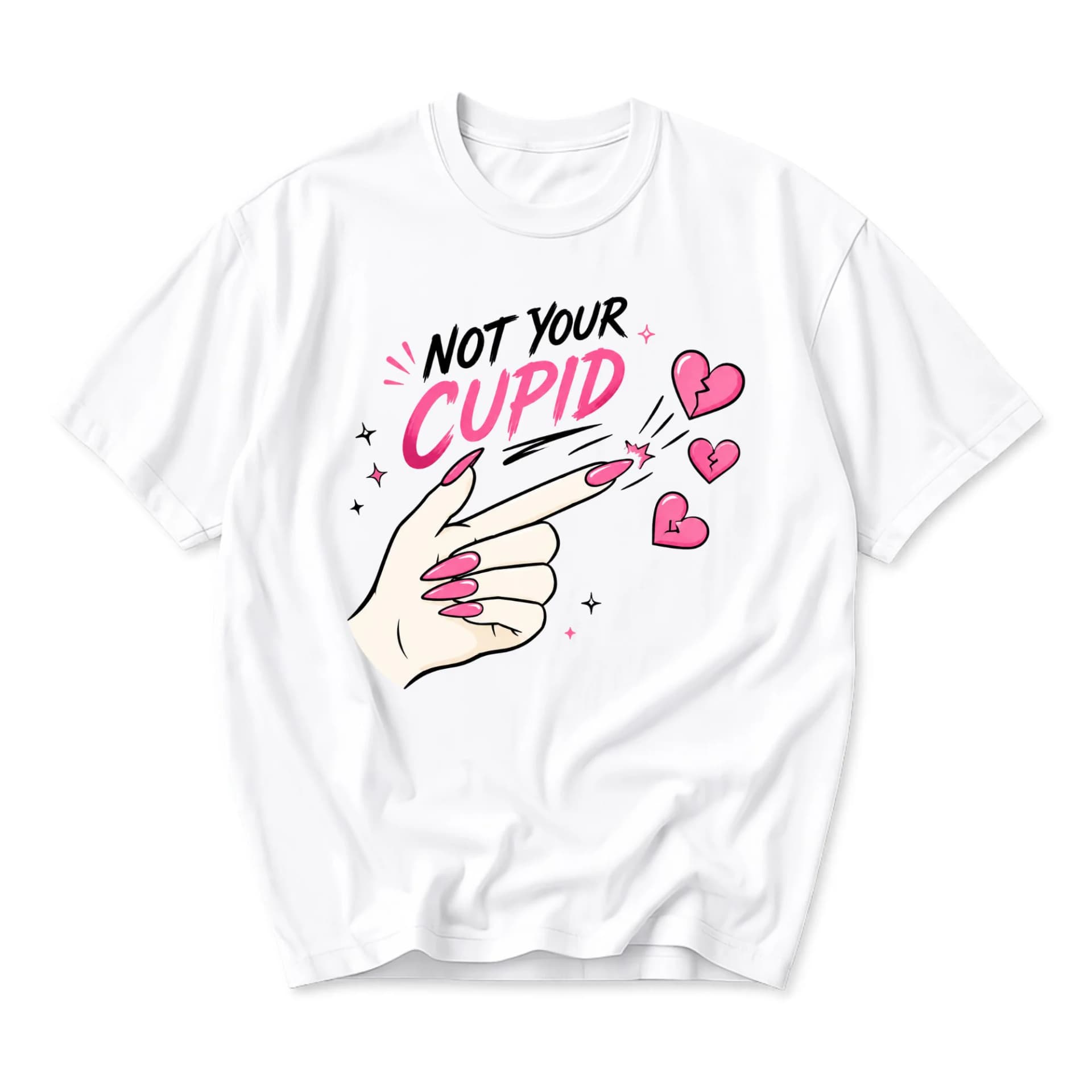 Funny Shirt Not Your Cupid Graphic Tee Casual Unisex Crew Neck Aesthetic Apparel for Self Expression and Everyday Style