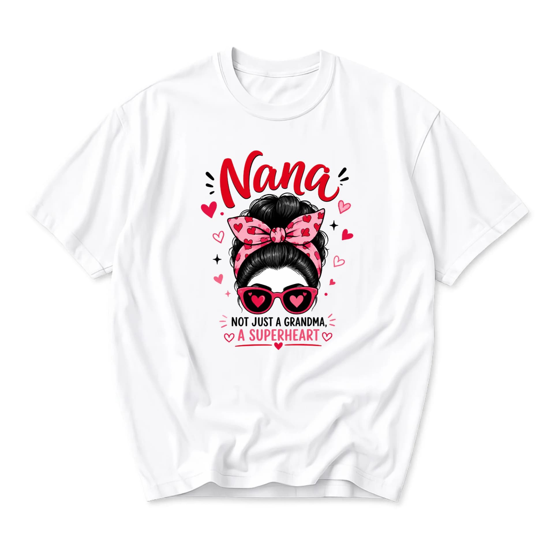 Funny Shirt Nana Not Just a Grandma a Superheart Graphic Tee Casual Cotton Blend Short Sleeve Crew Neck Top