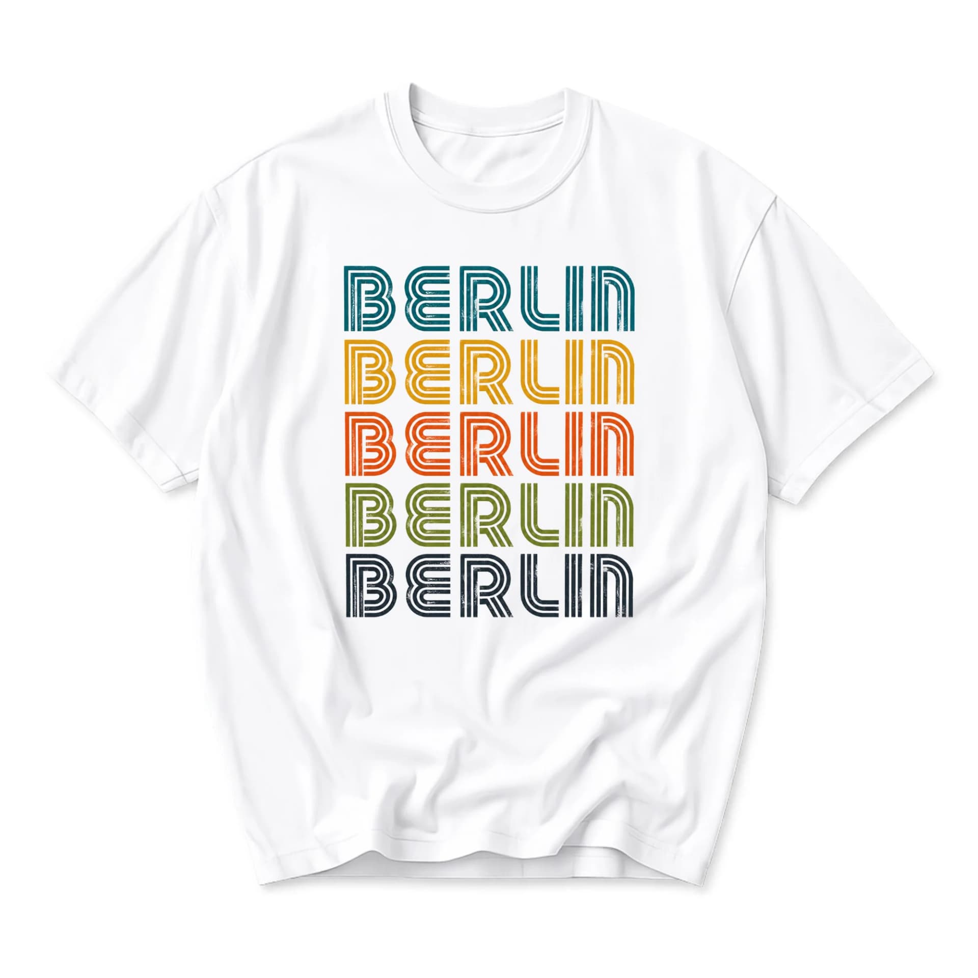 Graphic Tee Berlin Retro Style Unisex Short Sleeve Crew Neck Cotton Casual Everyday Apparel for City Enthusiasts